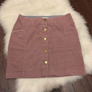 Toad & Co Cruiser Corduroy Mini Skirt Raisin Purple Brown 6